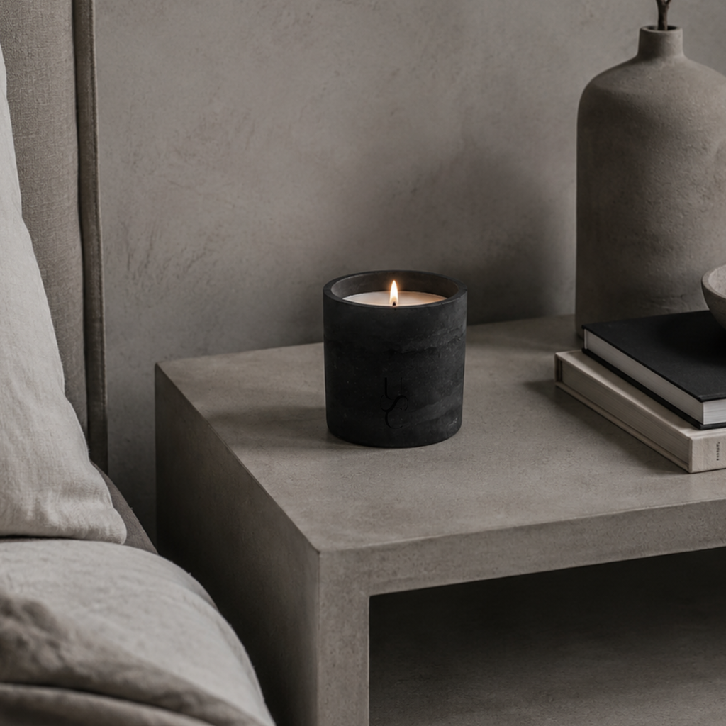 Black & Bloom | Concrete Candle