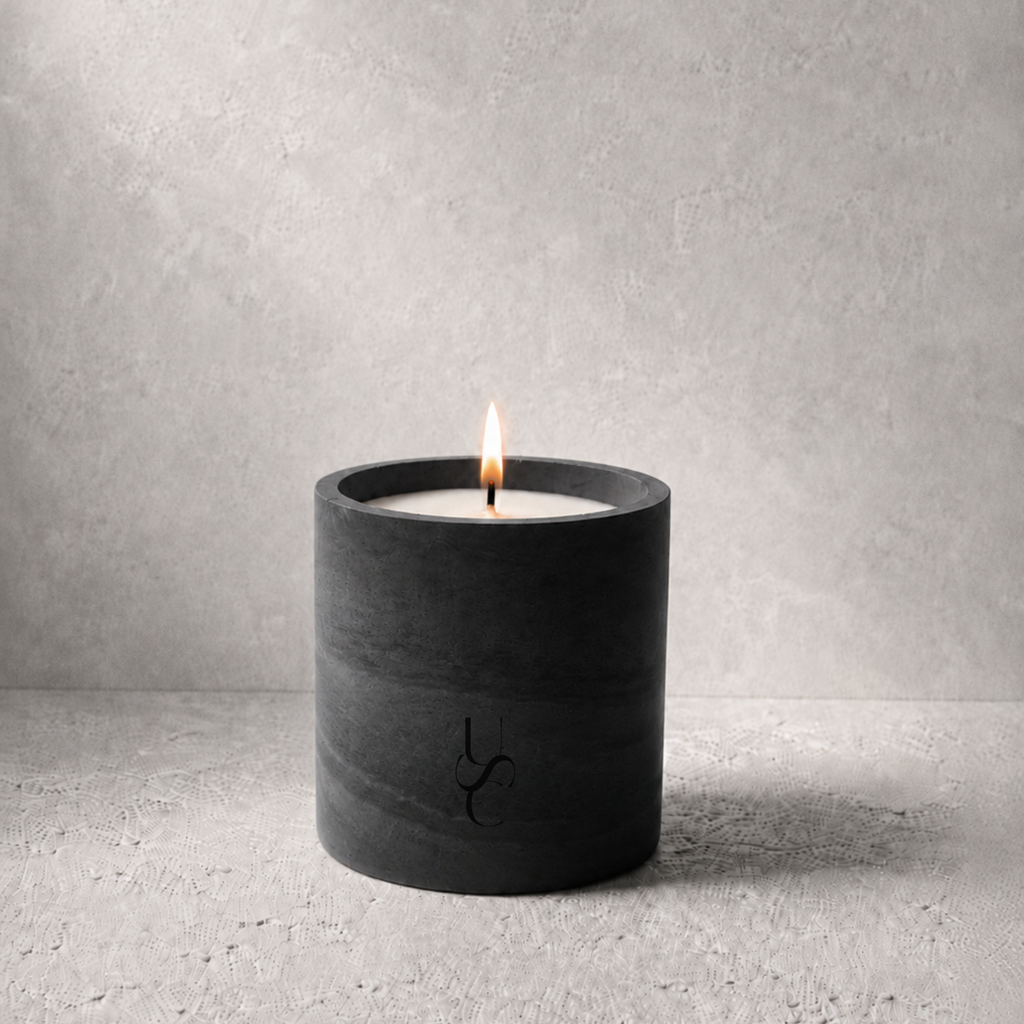 Black & Bloom | Concrete Candle