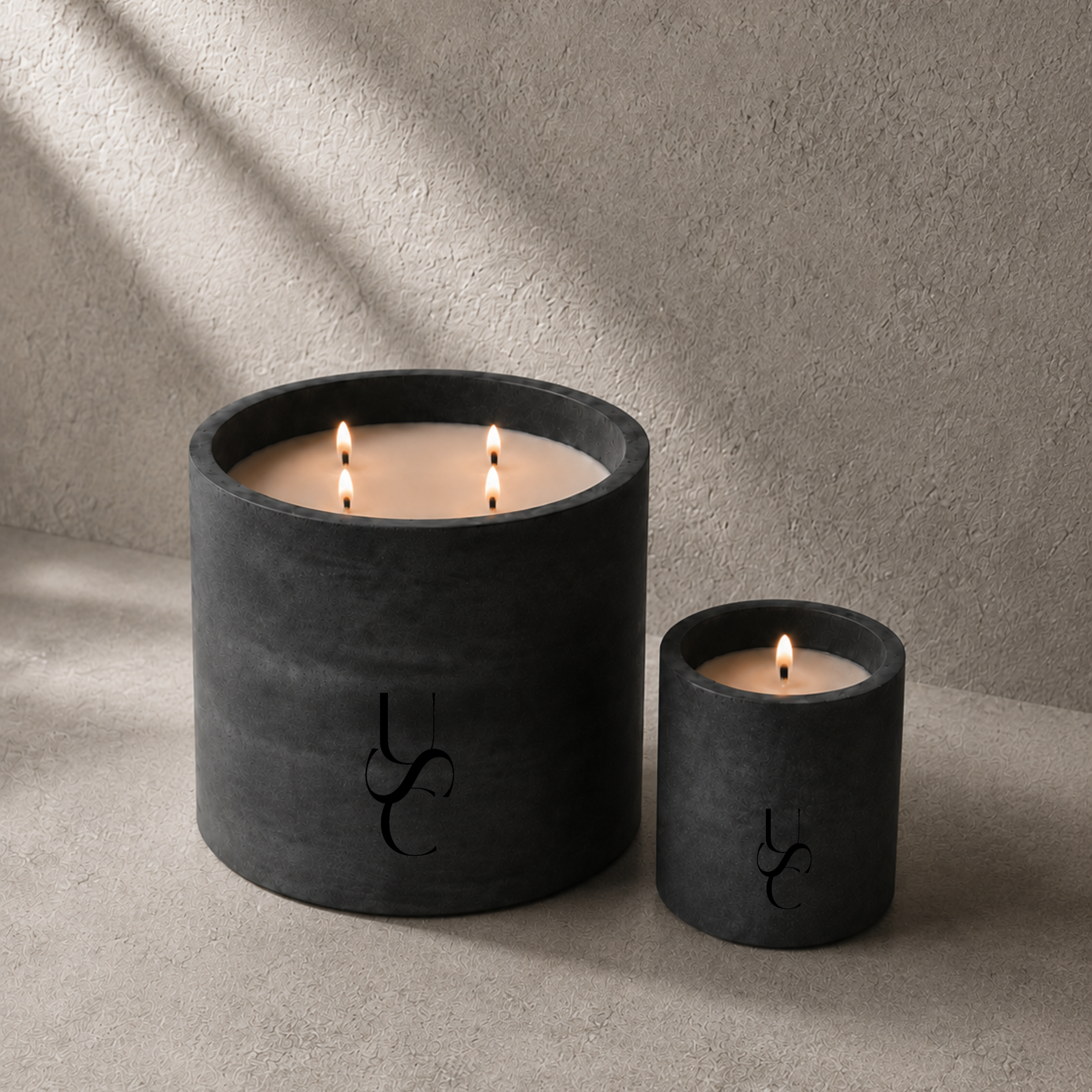 Black & Bloom | Concrete Candle